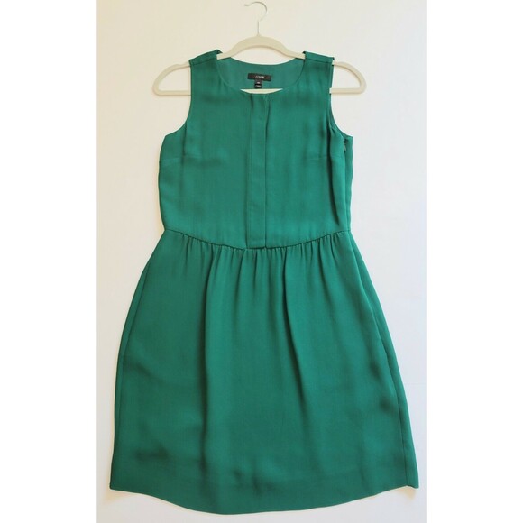 J Crew Dress Women's size 00 in Emerald Green above the knee with Pockets - Picture 9 of 13